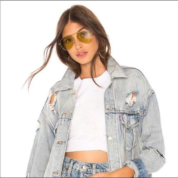 Levi’s Oversized Destroyed Denim Jacket - Picture 1 of 11